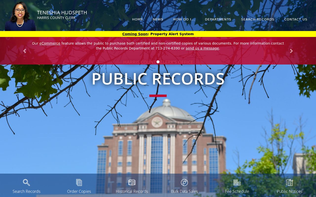 La Porte residents directory Harris County Clerk public records access