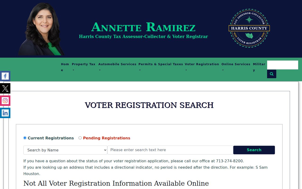 La Porte residents directory Harris County voter search