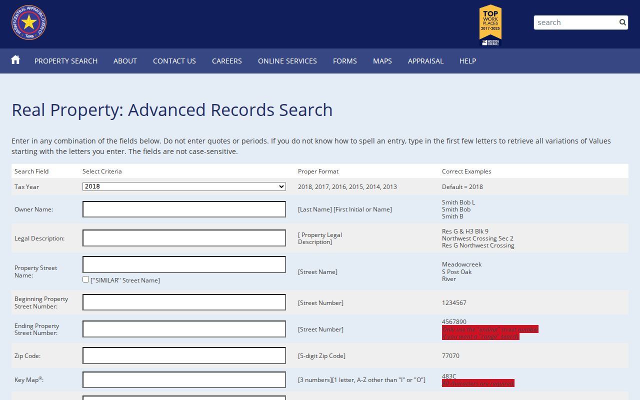 La Porte residents directory HCAD advanced property search
