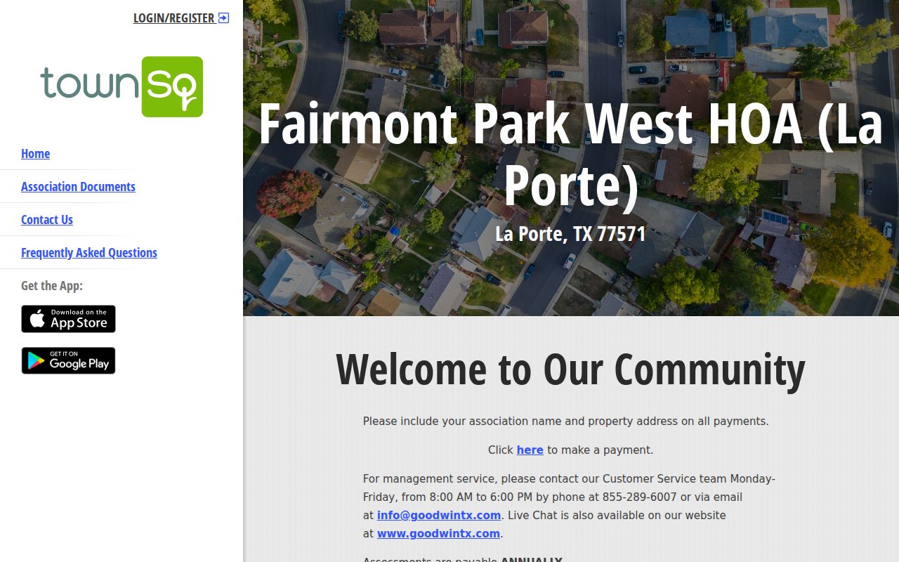 La Porte neighbors Fairmont Park West HOA page