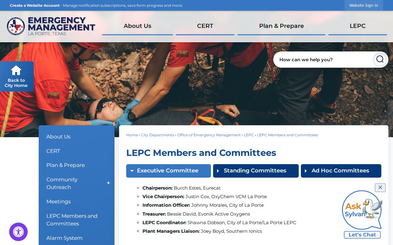 La Porte neighbors emergency planning committee records