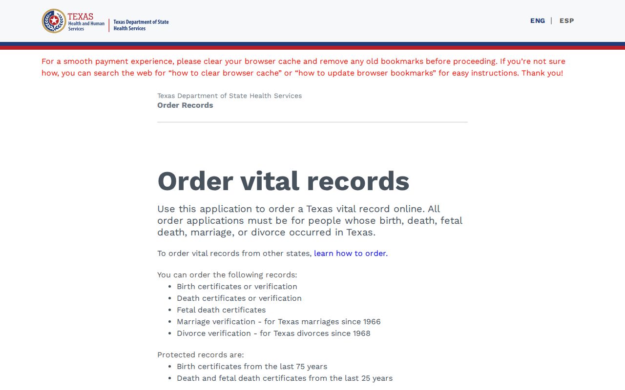 La Porte resident lookup Texas vital record order portal
