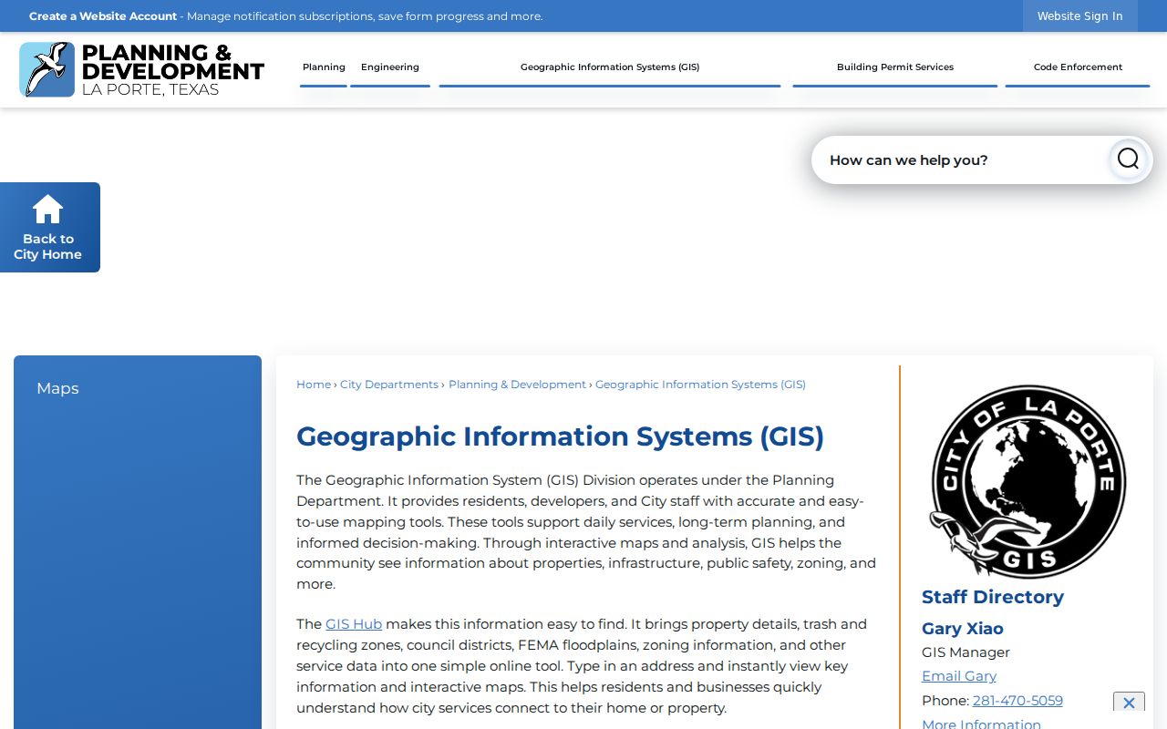 La Porte ZIP code directory GIS Hub