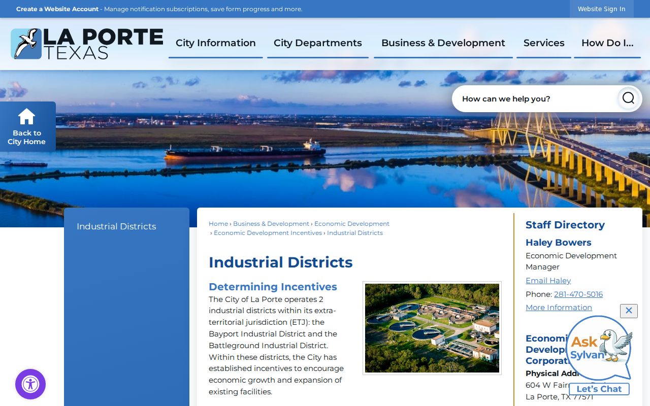 La Porte ZIP code directory industrial district context